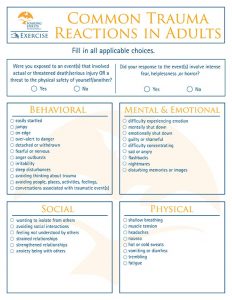 Common Trauma Reactions in Adults